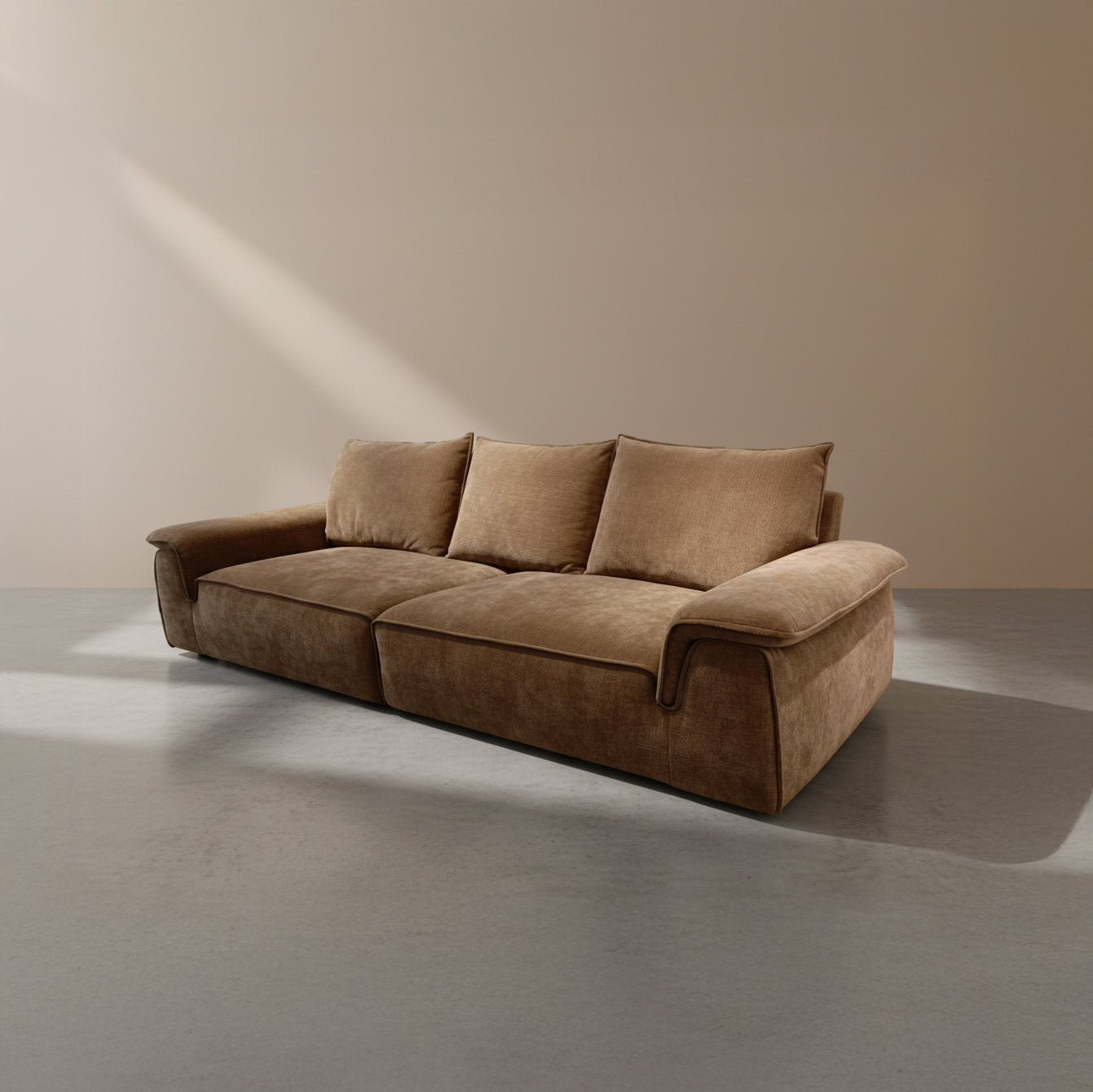 3M Chenille Linen Sofa - Brown