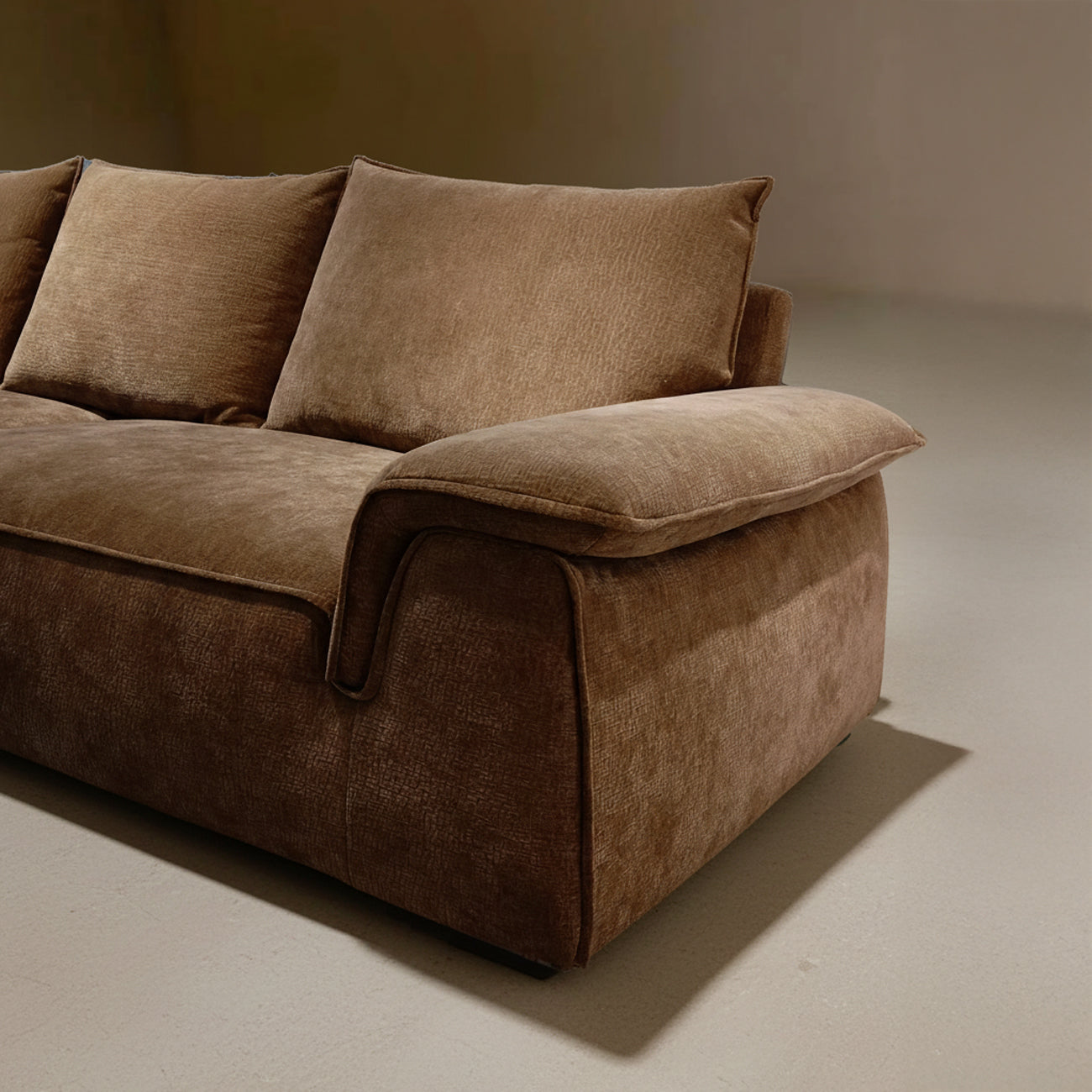 3M Chenille Linen Sofa - Brown