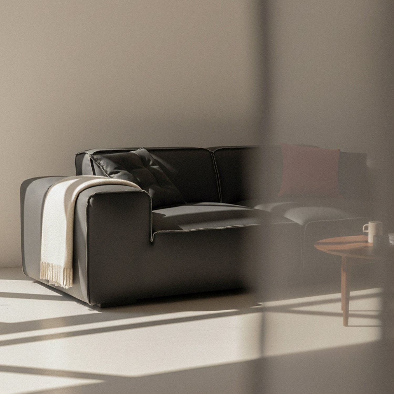 Nocturne Leather Sofa - Black