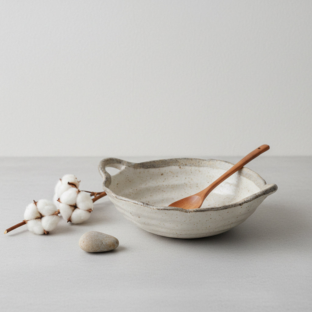 Shirokaratsu Handled Serving Dish - White 25cm