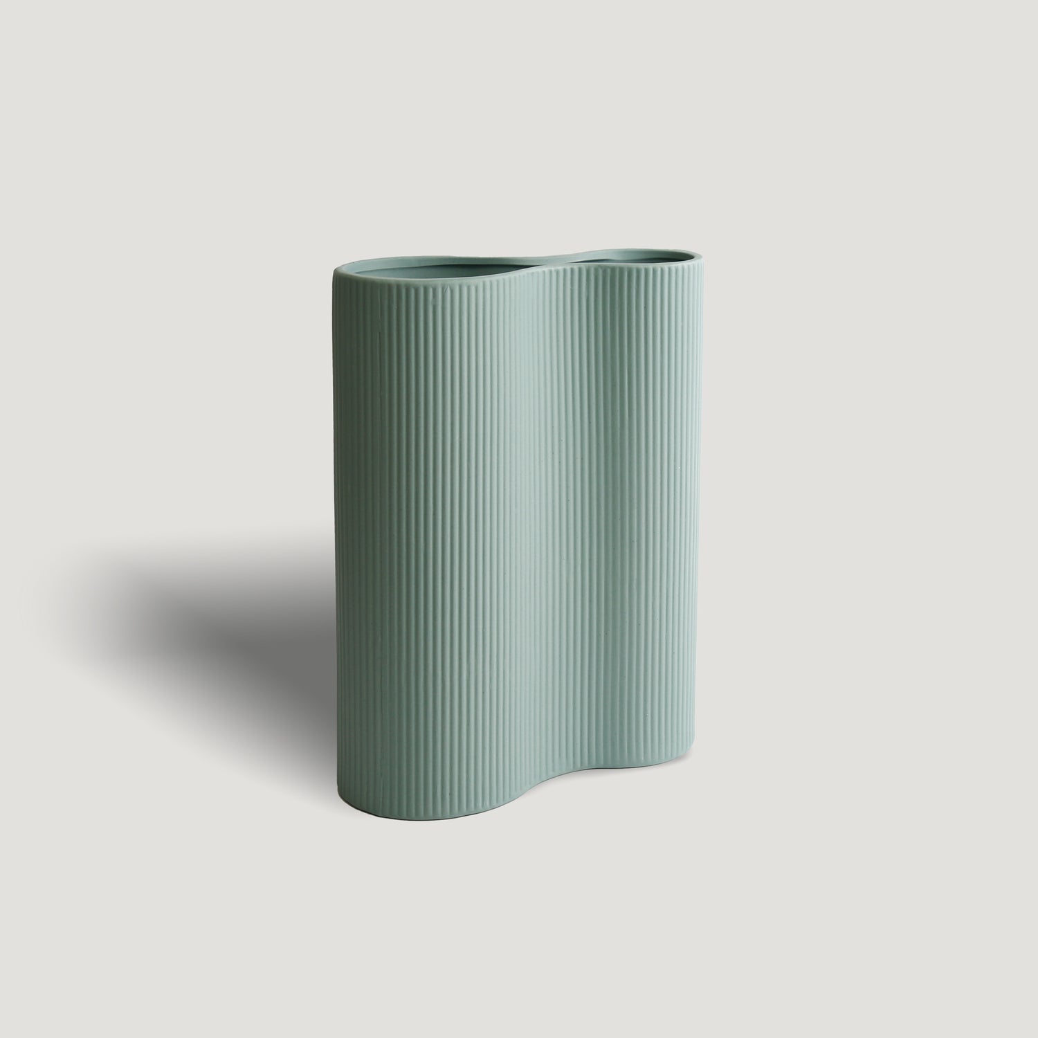 Ribbed Infinity Vase Blue - Medium