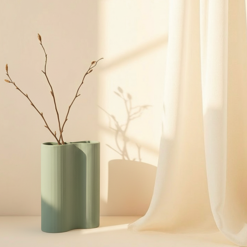 Ribbed Infinity Vase Blue - Medium