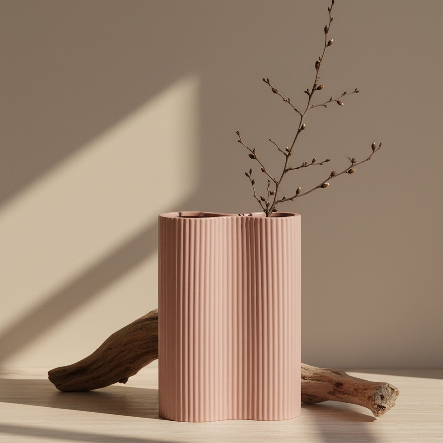 Ribbed Infinity Vase Ochre (S)