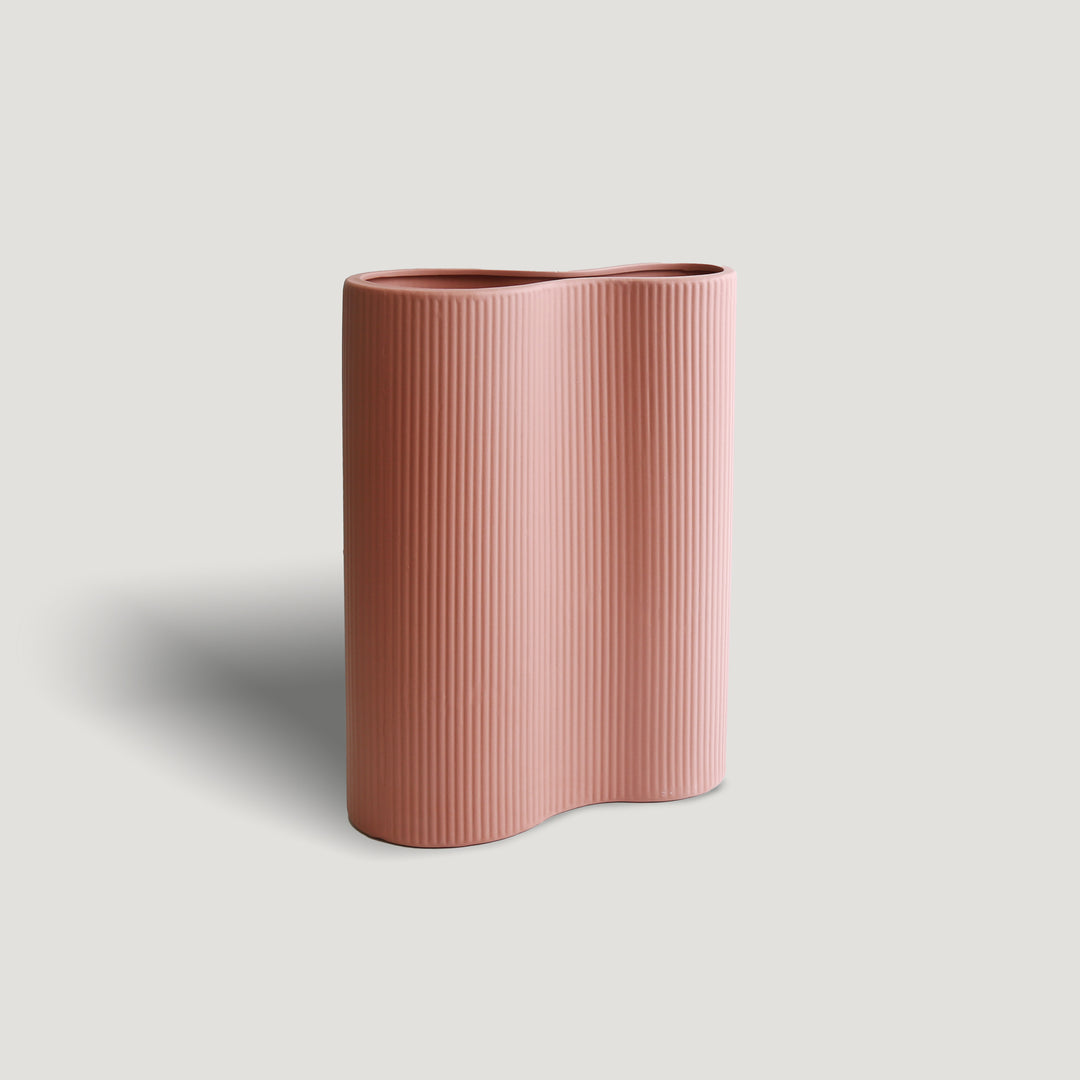 Ribbed Infinity Vase - pink