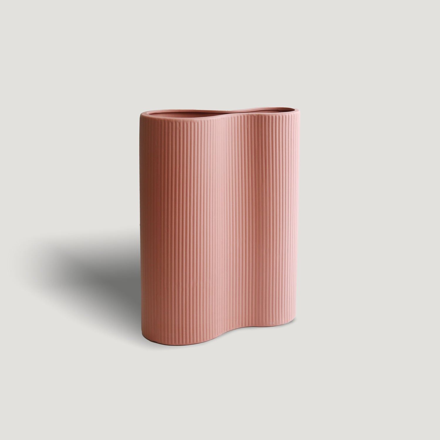 Ribbed Infinity Vase Ochre - Small